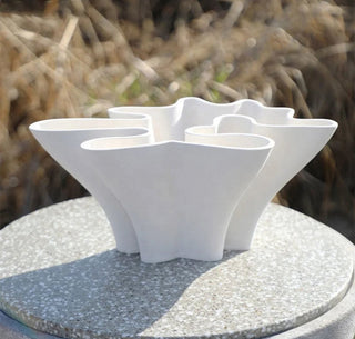 Handmade White 3D Print Modern Ceramic Centerpiece Bowl Unique Design - DesignedBy The Boss