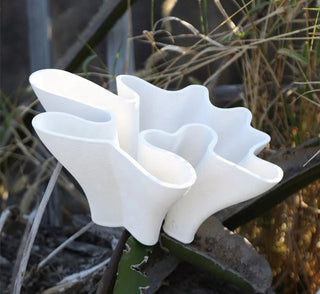 Handmade White 3D Print Modern Ceramic Centerpiece Bowl Unique Design - DesignedBy The Boss