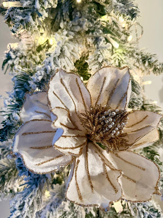 Large Christmas Poinsettia Pick - Christmas Tree Embellishment 22" Tall - DesignedBy The Boss