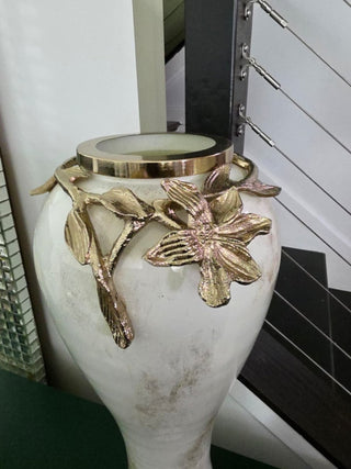 Large Decorative Vase Adorned With Flower - DesignedBy The Boss