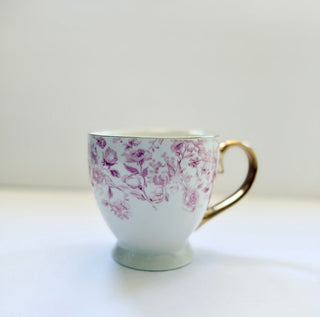 Large Footed Coffee Mugs with Gold Trim - DesignedBy The Boss