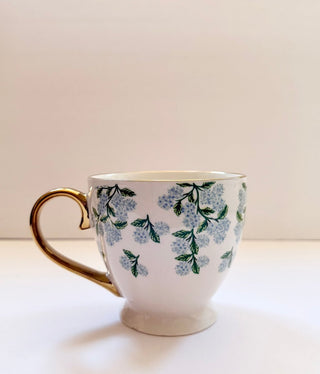 Large Footed Coffee Mugs with Gold Trim - DesignedBy The Boss