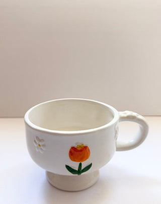 Large Footed Coffee Mugs with Gold Trim - DesignedBy The Boss