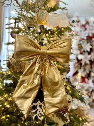 Large Gold Metallic Decorative Bow - Christmas Decor - DesignedBy The Boss