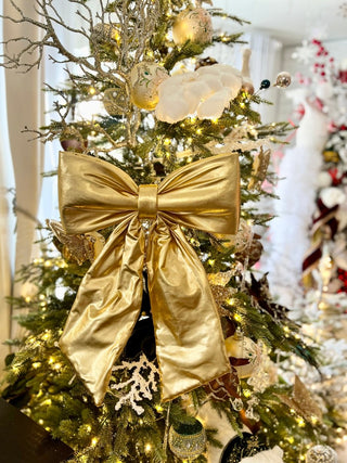 Large Gold Metallic Decorative Bow - Christmas Decor - DesignedBy The Boss