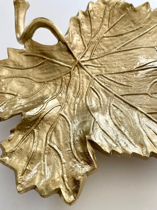 Large Gold-Tone Aluminum Maple Leaf Tray - DesignedBy The Boss