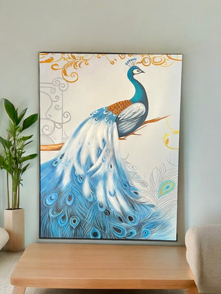 Large Peacock Wall Art - High Quality Oil Painting 47"Tall - DesignedBy The Boss