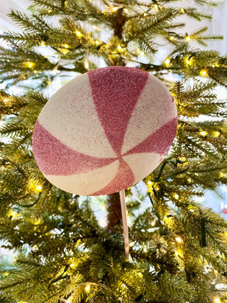 Large Peppermint Lollipop Stem Christmas Tree Pick - DesignedBy The Boss