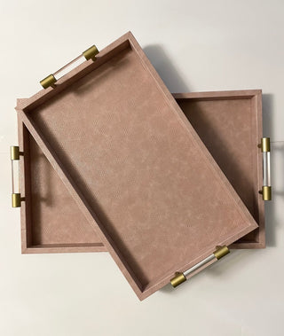 Leather Shagreen Serving Tray (Available in 2 Sizes) - DesignedBy The Boss