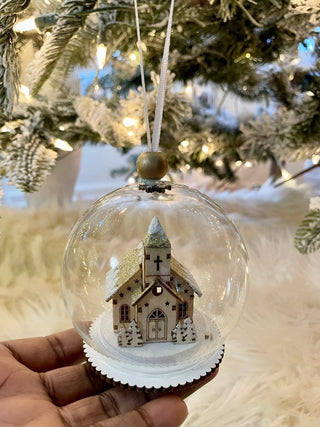 LED Glass Globe Ornament - Church Ornament - Holliday Decor - DesignedBy The Boss