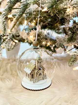 LED Glass Globe Ornament - Church Ornament - Holliday Decor - DesignedBy The Boss