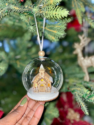 LED Glass Globe Ornament - Church Ornament - Holliday Decor - DesignedBy The Boss