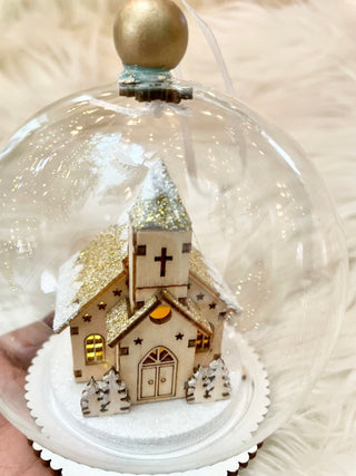 LED Glass Globe Ornament - Church Ornament - Holliday Decor - DesignedBy The Boss