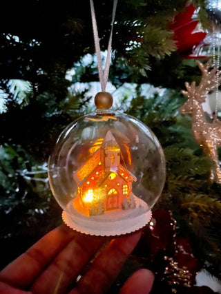 LED Glass Globe Ornament - Church Ornament - Holliday Decor - DesignedBy The Boss