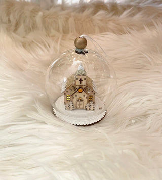 LED Glass Globe Ornament - Church Ornament - Holliday Decor - DesignedBy The Boss