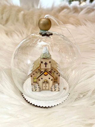 LED Glass Globe Ornament - Church Ornament - Holliday Decor - DesignedBy The Boss