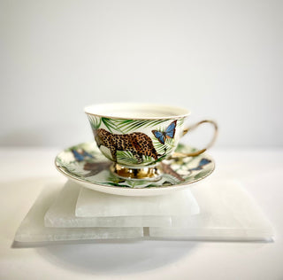 Leopard Golden Rim Bone China Coffee Cup Set - DesignedBy The Boss