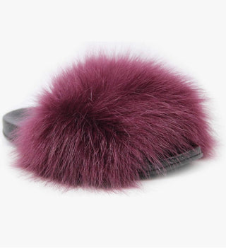 Luxe Black Faux Fur Slide Sandals - DesignedBy The Boss