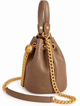 Luxe Elegance Mini Bucket Bag – Taupe Brown - DesignedBy The Boss