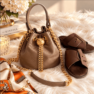 Luxe Elegance Mini Bucket Bag – Taupe Brown - DesignedBy The Boss