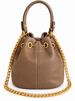 Luxe Elegance Mini Bucket Bag – Taupe Brown - DesignedBy The Boss