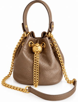 Luxe Elegance Mini Bucket Bag – Taupe Brown - DesignedBy The Boss
