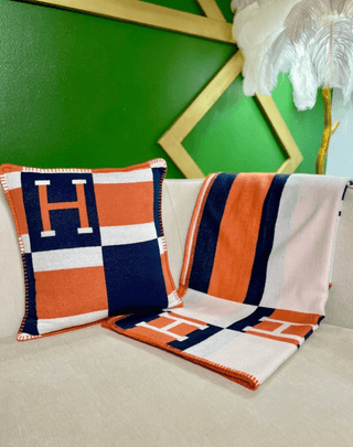 Luxury Letter H Wool Throw Blanket - H Double - Sided Thick Knitted Blanket - Soft and Comfortable - High Quality Fabric - DesignedBy The Boss