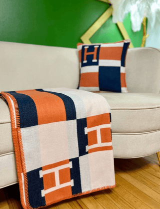 Luxury Letter H Wool Throw Blanket - H Double - Sided Thick Knitted Blanket - Soft and Comfortable - High Quality Fabric - DesignedBy The Boss