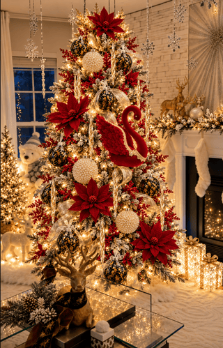 Luxury Red Velvet Poinsettia Christmas Stem- Tall - DesignedBy The Boss