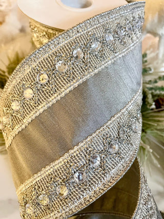 Luxury Silver Beaded Jewel Trim - Holliday Decor Width 4 - DesignedBy The Boss