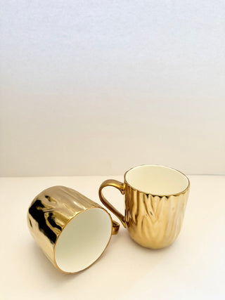 Luxury White And Gold Plated Coffee Mugs - DesignedBy The Boss