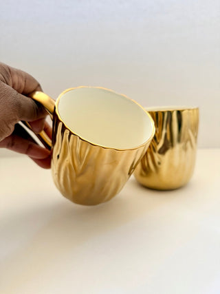 Luxury White And Gold Plated Coffee Mugs - DesignedBy The Boss