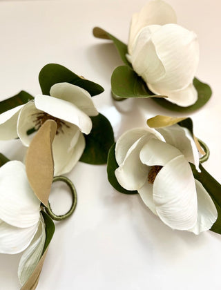 Magnolia Flower Napkin Ring White Table Decor By Designed By The Boss (Set Of 2 Pcs) - DesignedBy The Boss