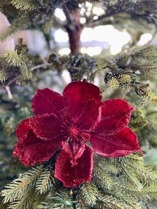 Magnolia Red Micro Beaded Gem Sequin Pick - Christmas Ornament (Set Of 3) - DesignedBy The Boss