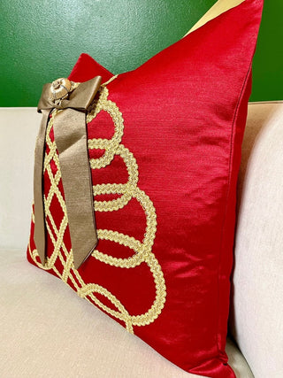 Majestic Red Lovely Decorative Throw Pillow with Insert By DesignedBy The Boss Set Of 2 (22"X22") - DesignedBy The Boss