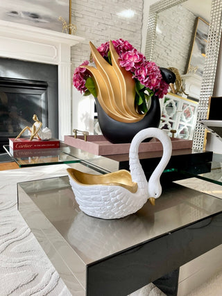 Modern Decorative White & Gold Swan - DesignedBy The Boss