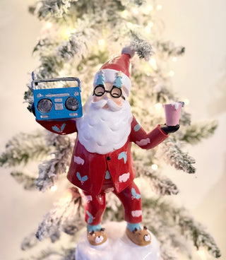 MR.Claus Figurine Holiday Decor - Hand Crafted Resin Sculpture Musical - DesignedBy The Boss