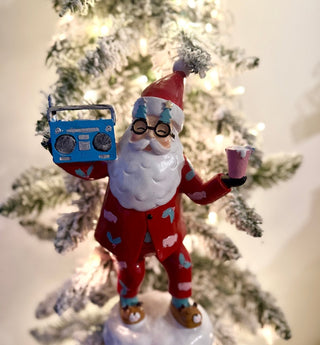 MR.Claus Figurine Holiday Decor - Hand Crafted Resin Sculpture Musical - DesignedBy The Boss