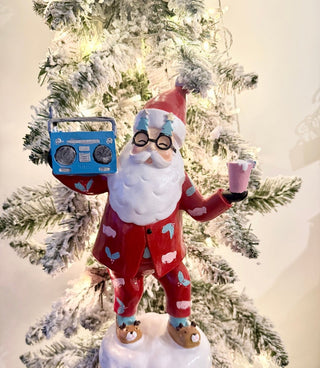 MR.Claus Figurine Holiday Decor - Hand Crafted Resin Sculpture Musical - DesignedBy The Boss