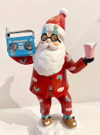 MR.Claus Figurine Holiday Decor - Hand Crafted Resin Sculpture Musical - DesignedBy The Boss