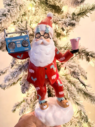 MR.Claus Figurine Holiday Decor - Hand Crafted Resin Sculpture Musical - DesignedBy The Boss