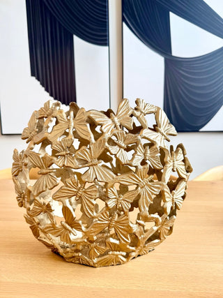 Oval Butterfly Vase in Gold Aluminum - Flower Vase - DesignedBy The Boss