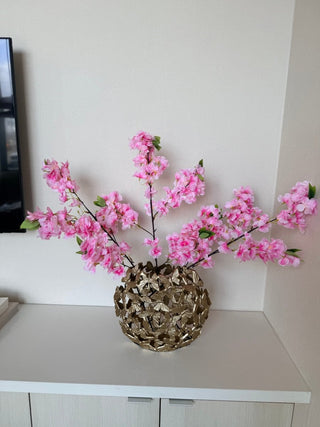 Oval Butterfly Vase in Gold Aluminum - Flower Vase - DesignedBy The Boss