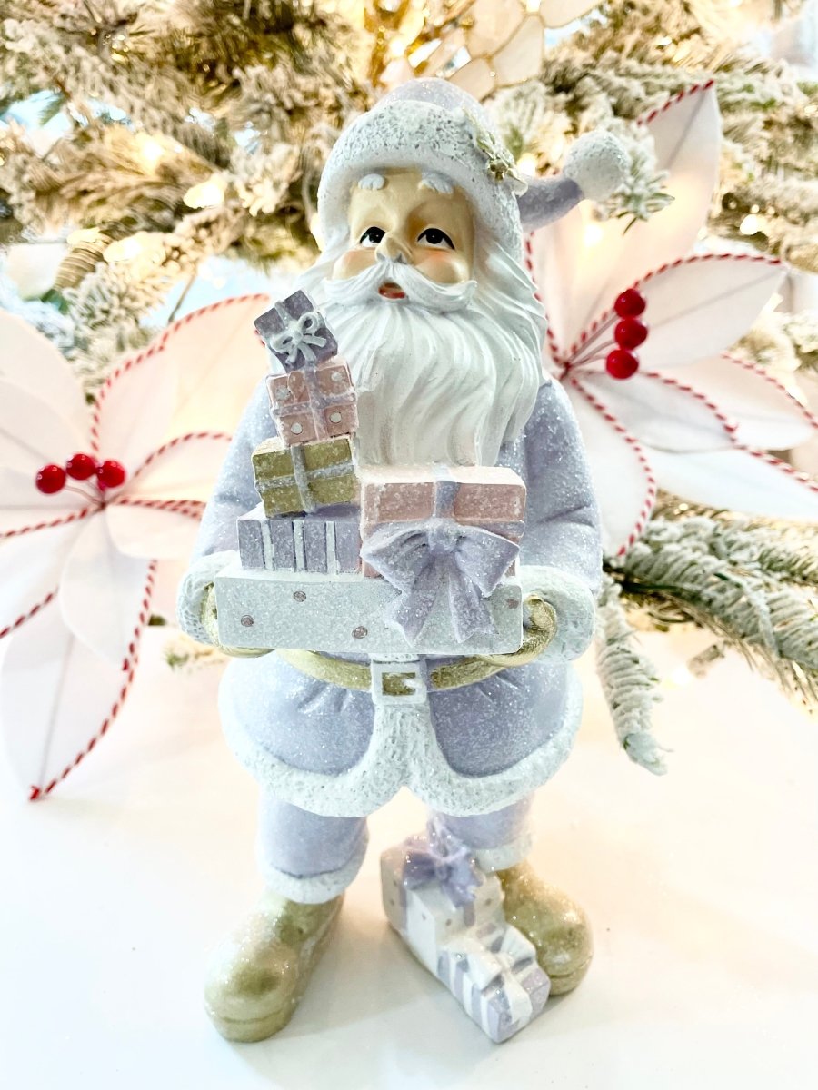 santa dressed in purple Purple Santas