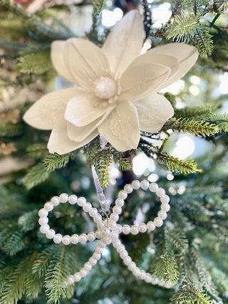 Pearl Bow Christmas Ornament, Pearl Beaded Decoration - DesignedBy The Boss