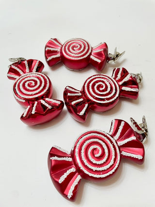 Peppermint Candy Ornaments Clip - On (Set Of 4) - DesignedBy The Boss