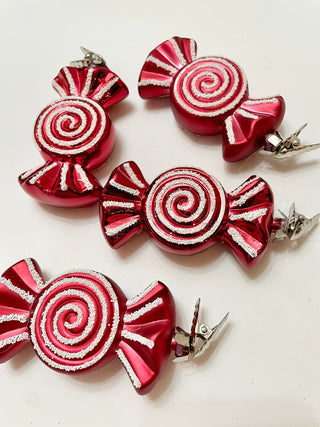 Peppermint Candy Ornaments Clip - On (Set Of 4) - DesignedBy The Boss