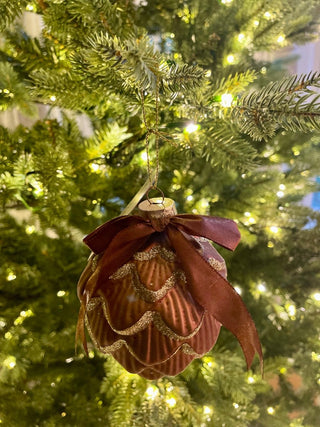 Pine Cone Christmas Ornament With Bow Set Of 6 - DesignedBy The Boss