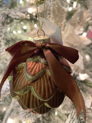 Pine Cone Christmas Ornament With Bow Set Of 6 - DesignedBy The Boss