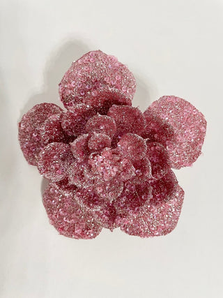 Pink Glitter Roses Clip - On - DesignedBy The Boss